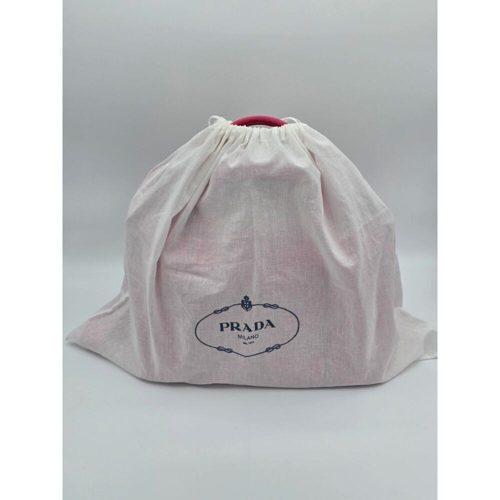 Prada Canapa Mini Tote Pink Canvas Crossbody Bag Logo Strap + Dust Bag Auth - Picture 16 of 16